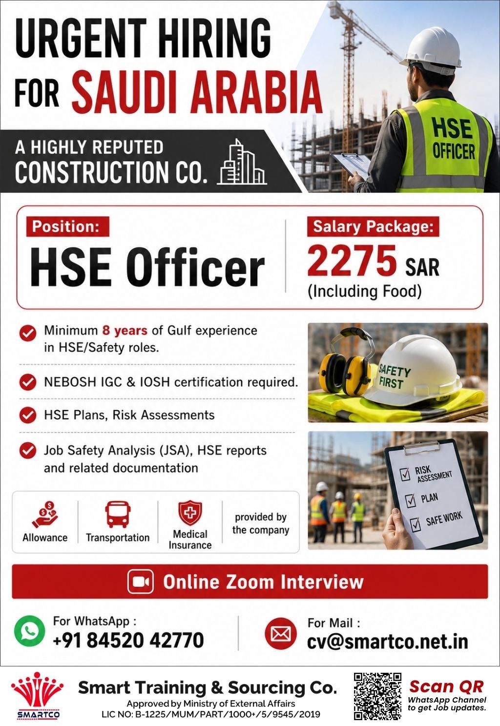 URGENT HIRING FOR SAUDI ARABIA