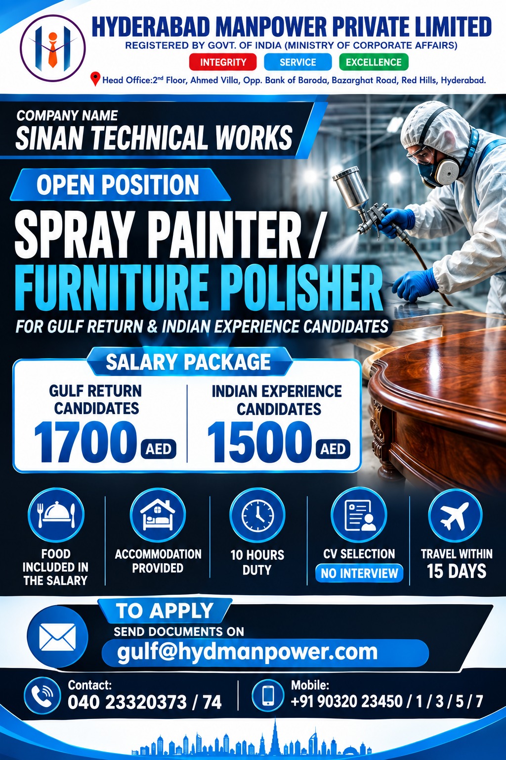 Hiring for Sinan Technical Works – UAE