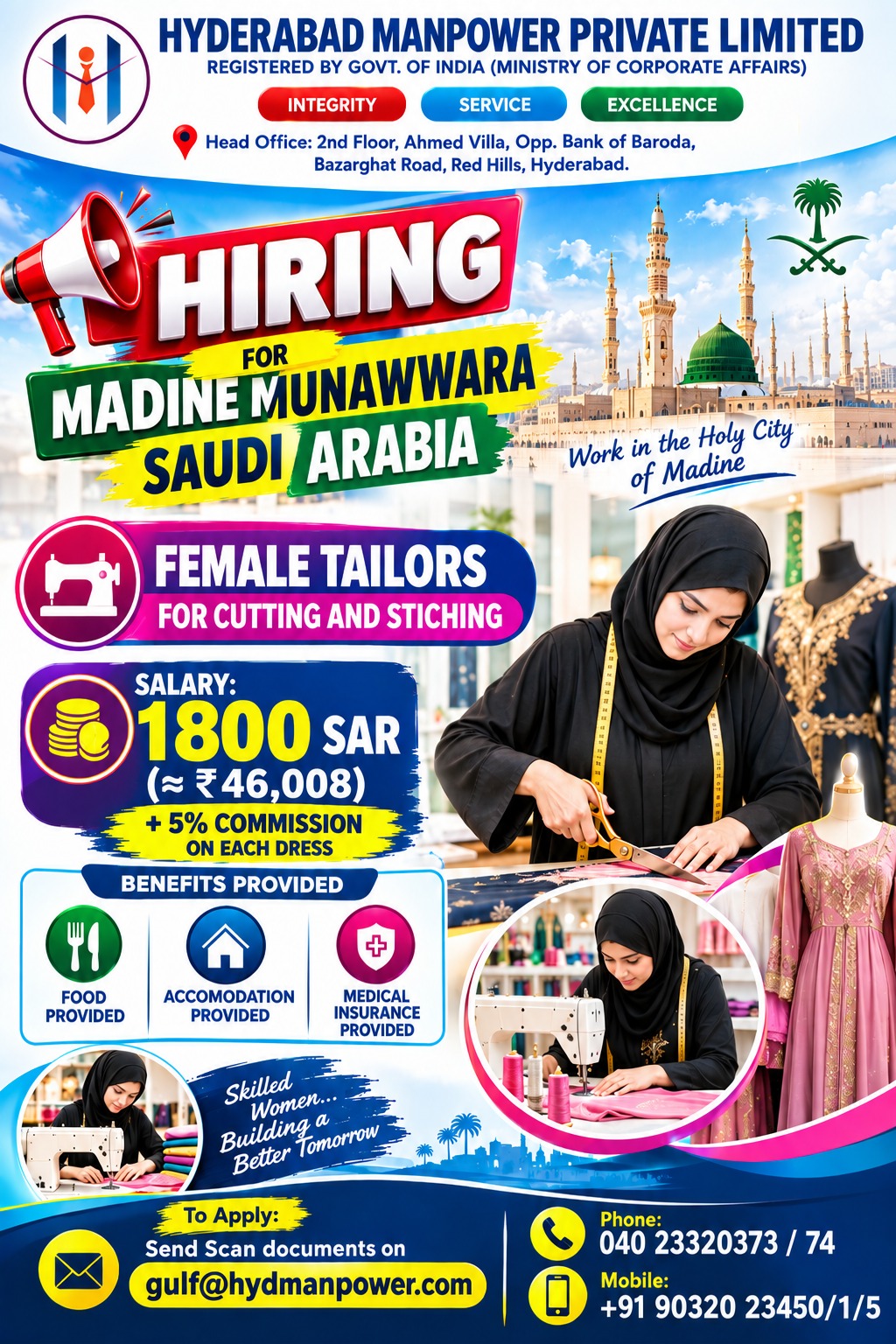 🚨 URGENT HIRING – MADINA MUNAWARRA, SAUDI ARABIA 🇸🇦