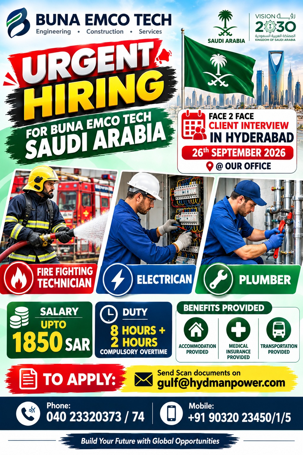 URGENT HIRING – SAUDI ARABIA 🇸🇦