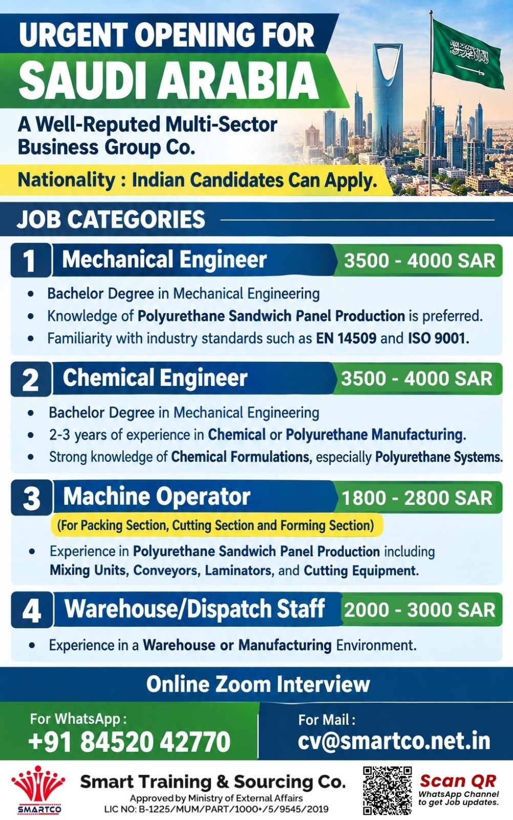 URGENT OPENING FOR SAUDI ARABIA 🇸🇦