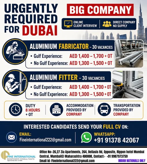 URGENTLY REQUIRED FOR DUBAI BIG COMPANY  ONLINE CLIENT INTERVIEW