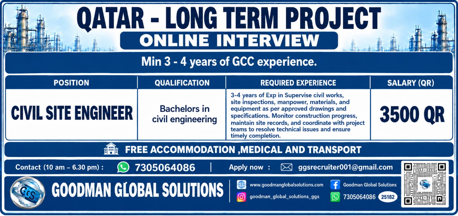 QATAR – ONLINE INTERVIEW – LONG TERM PROJECT ONLINE INTERVIEW – LONG TERM PROJECT