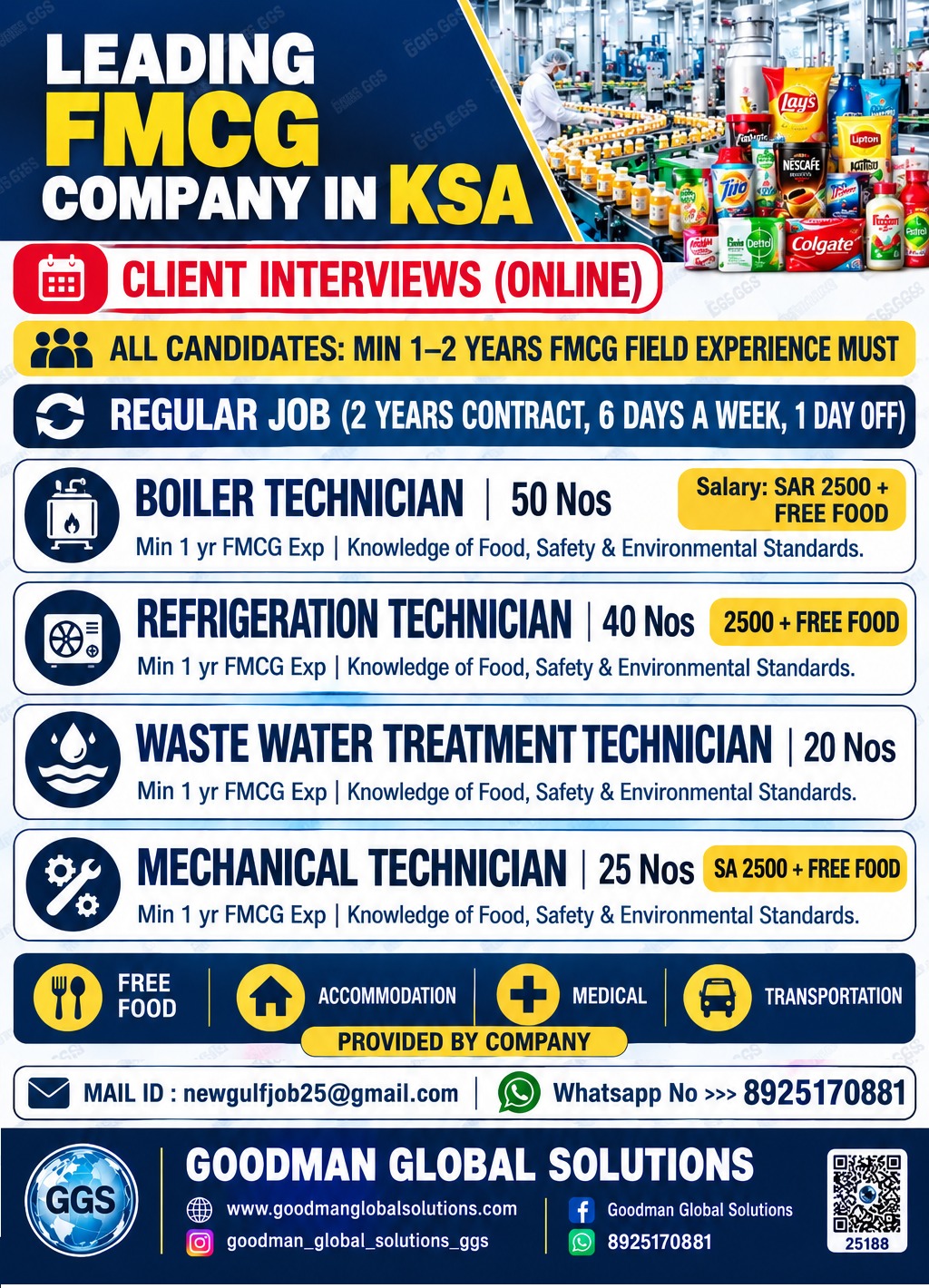 LEADING FMCG COMPANY IN KSA CLIENT INTERVIEW ( ONLINE ) – CV SHORTLISTING UNDER PROGRESS