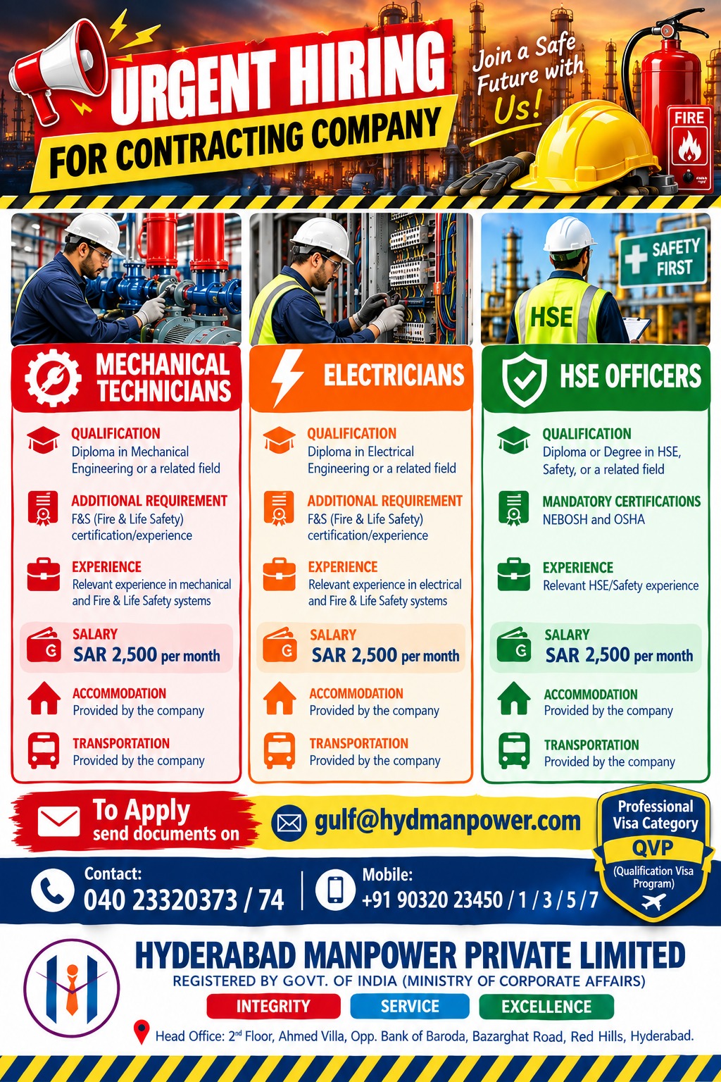 🚨 URGENT HIRING – SAUDI ARABIA 🇸🇦