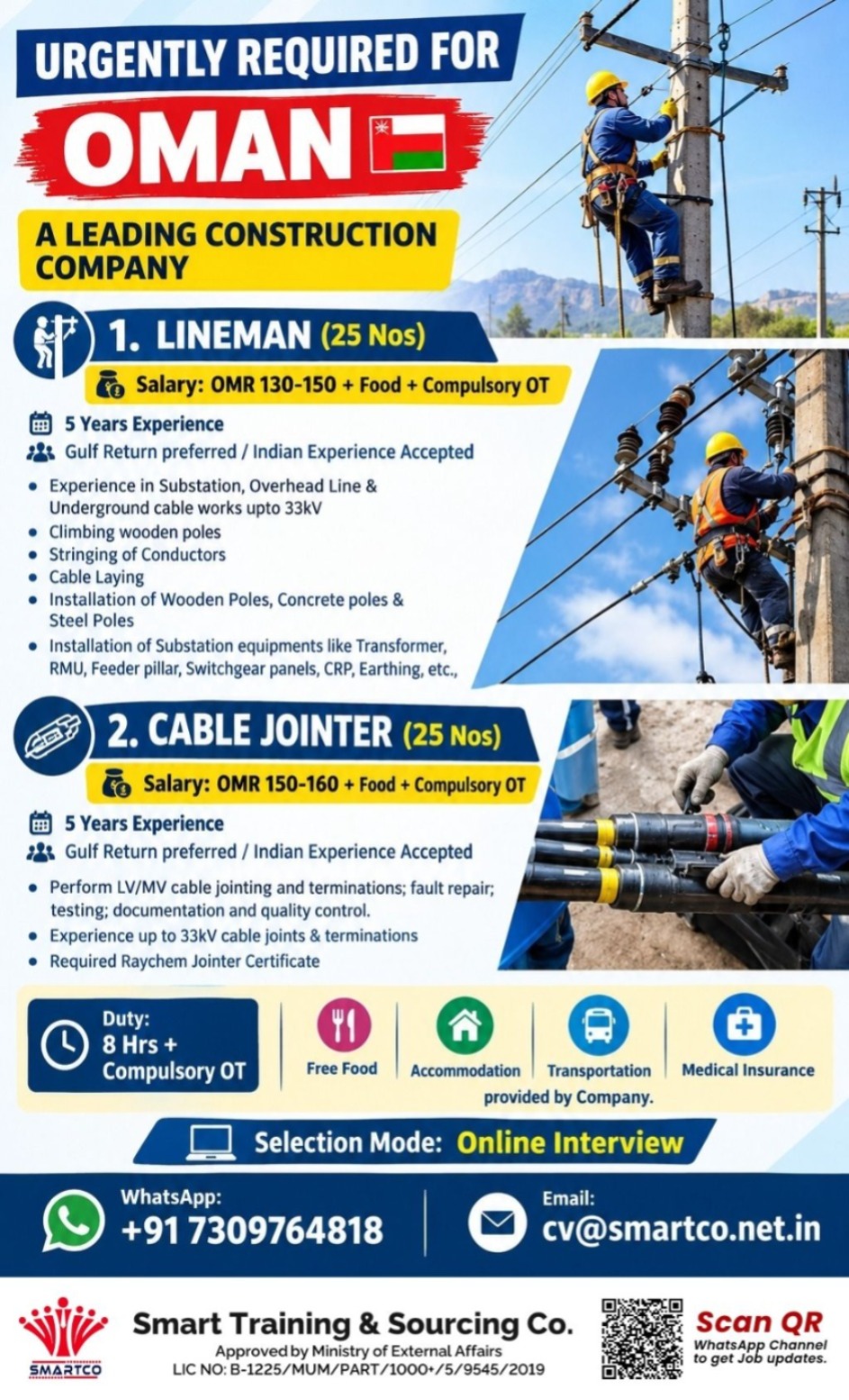 URGENTLY REQUIRED FOR OMAN
