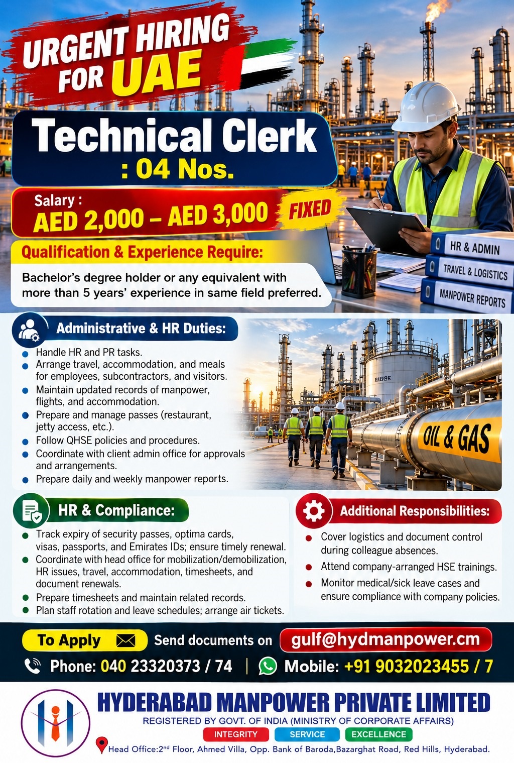 🇦🇪 URGENT HIRING – UAE! 🇦🇪