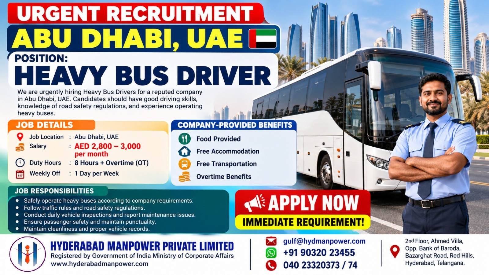 🚌 URGENT HIRING – HEAVY BUS DRIVER | ABU DHABI, UAE 🇦🇪