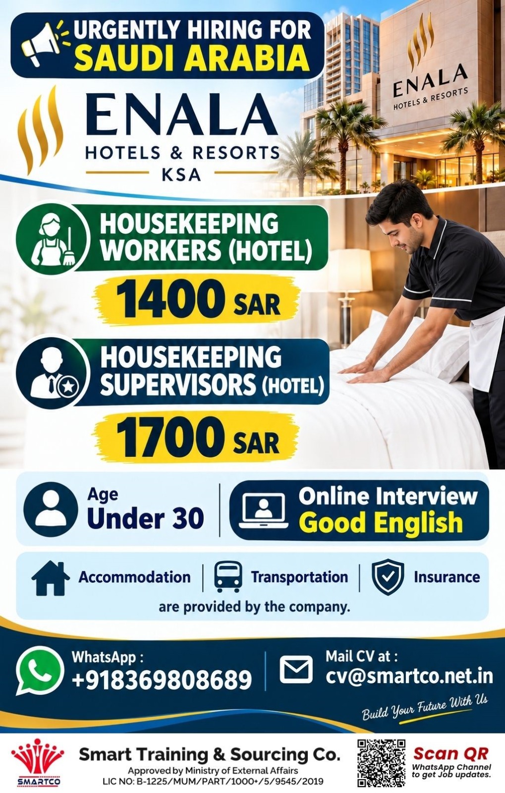 URGENTLY HIRING FOR SAUDI ARABIA