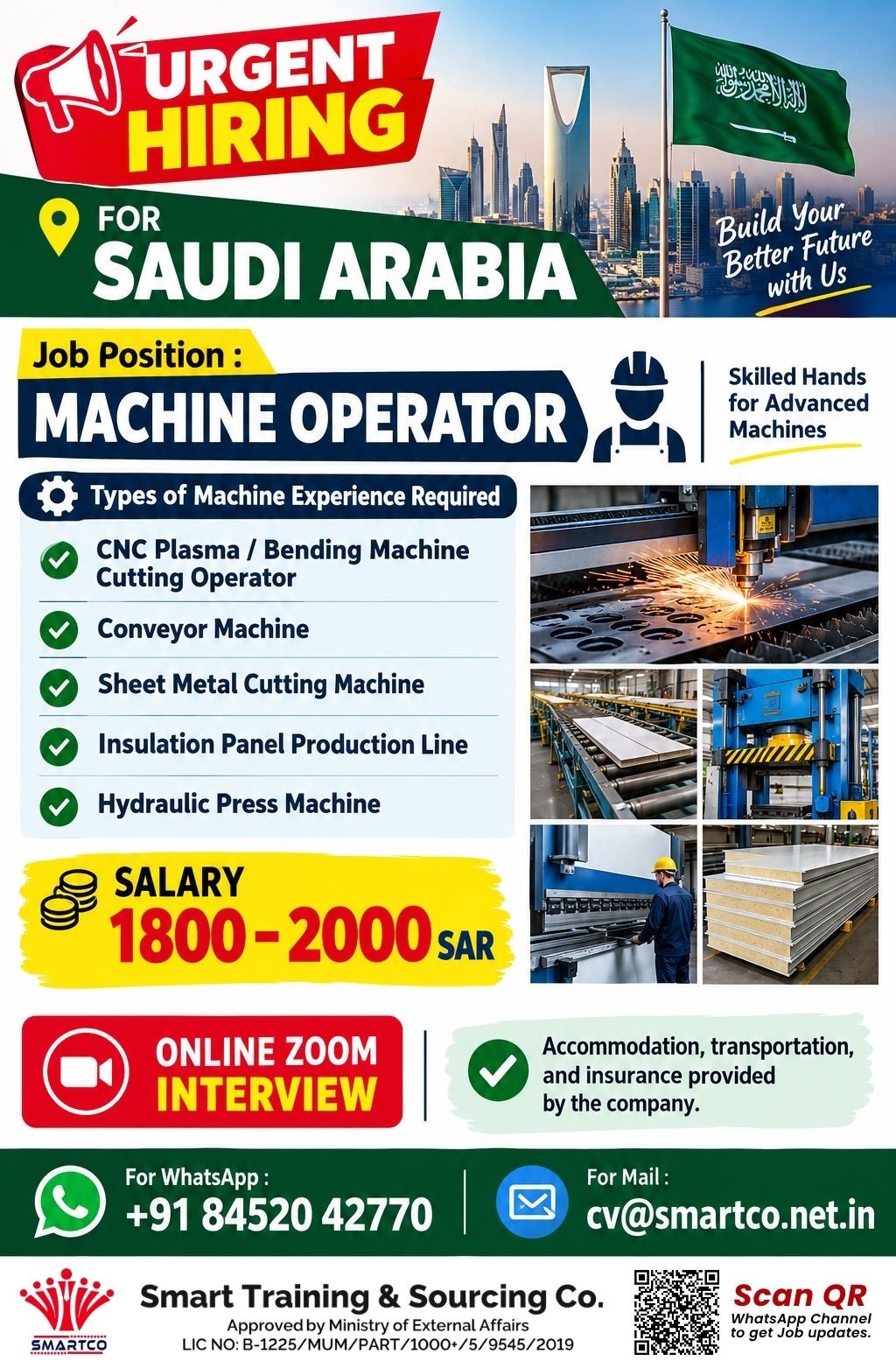 URGENT HIRING FOR SAUDI ARABIA Build Your Better Future with Us