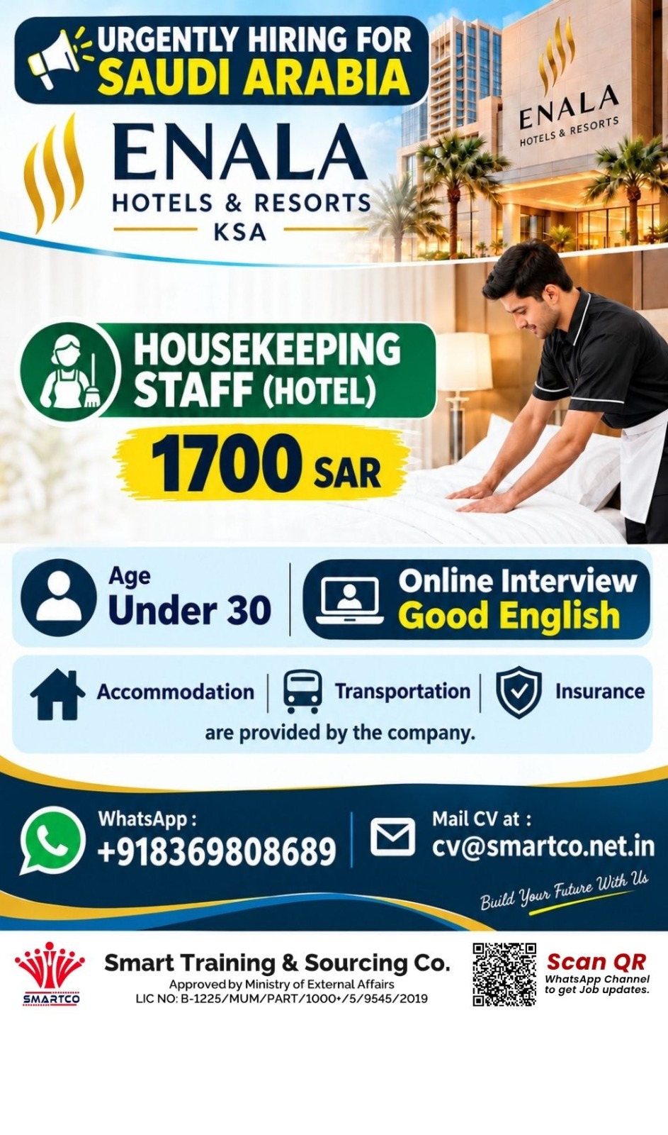 URGENTLY HIRING FOR SAUDI ARABIA