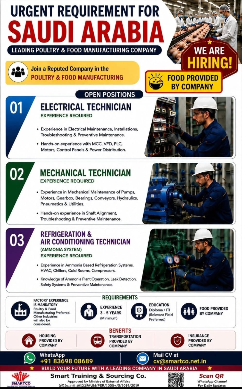 URGENT REQUIREMENT FOR SAUDI ARABIA