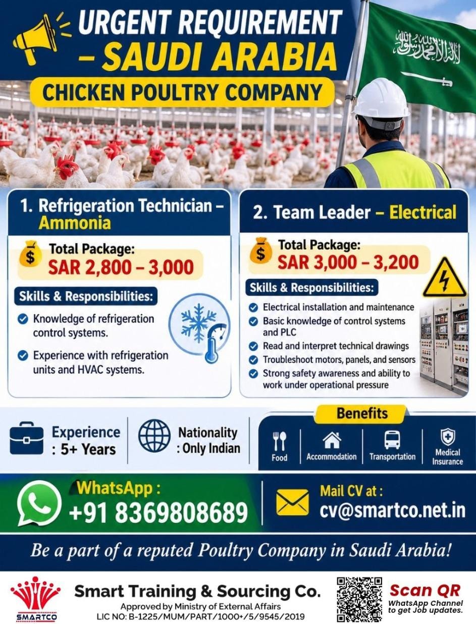 URGENT REQUIREMENT – SAUDI ARABIA