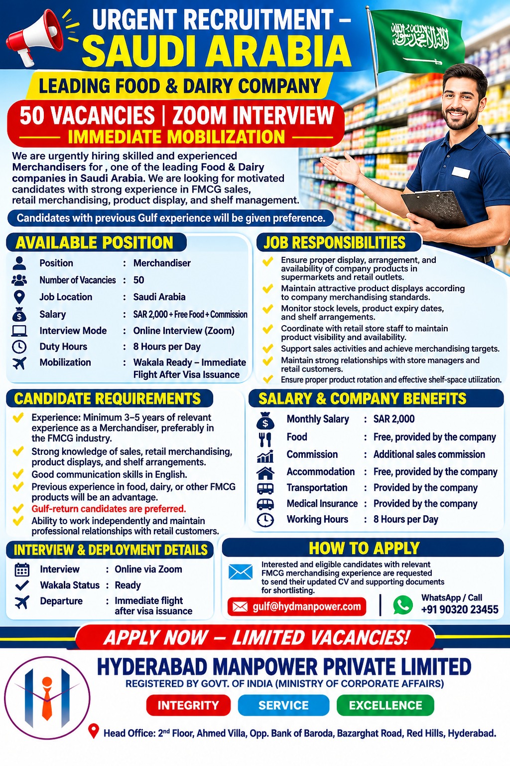 📢 URGENT HIRING – SAUDI ARABIA 🇸🇦