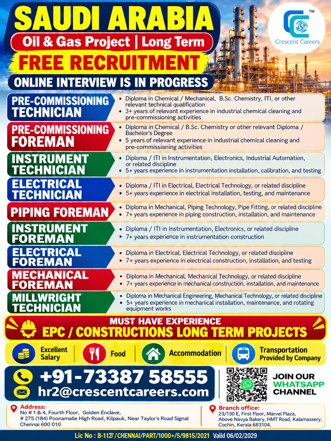 🇸🇦 SAUDI ARABIA JOB OPPORTUNITIES – OIL & GAS PROJECT! 🇸🇦