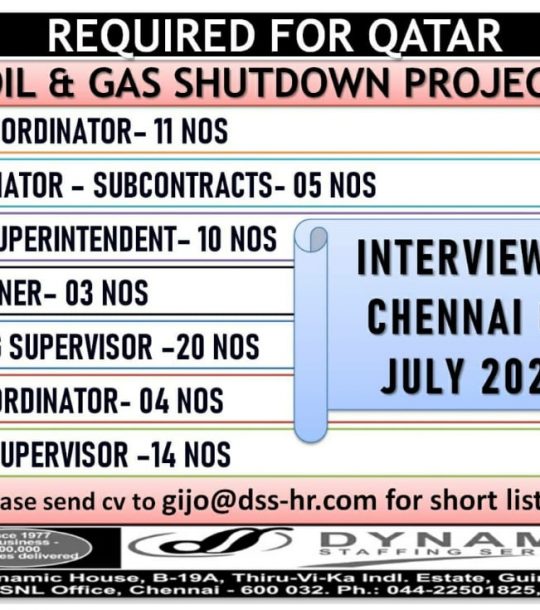 REQUIREMENT FOR OIL & GAS SHUTDOWN PROJECT