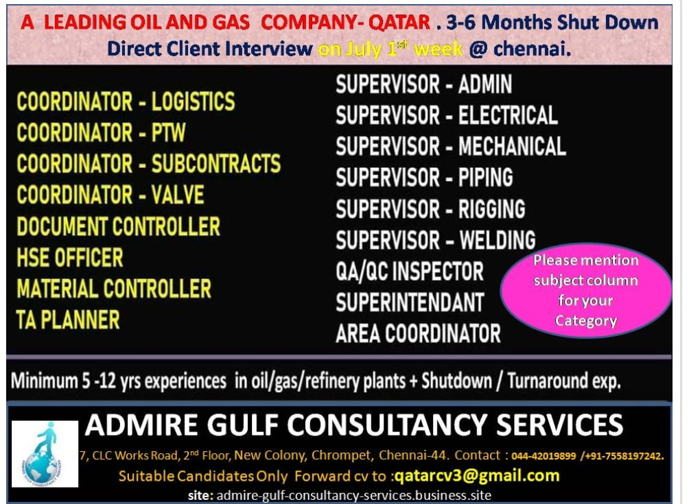 REQUIREMENT FOR A LEADING OIL AND GAS COMPANY