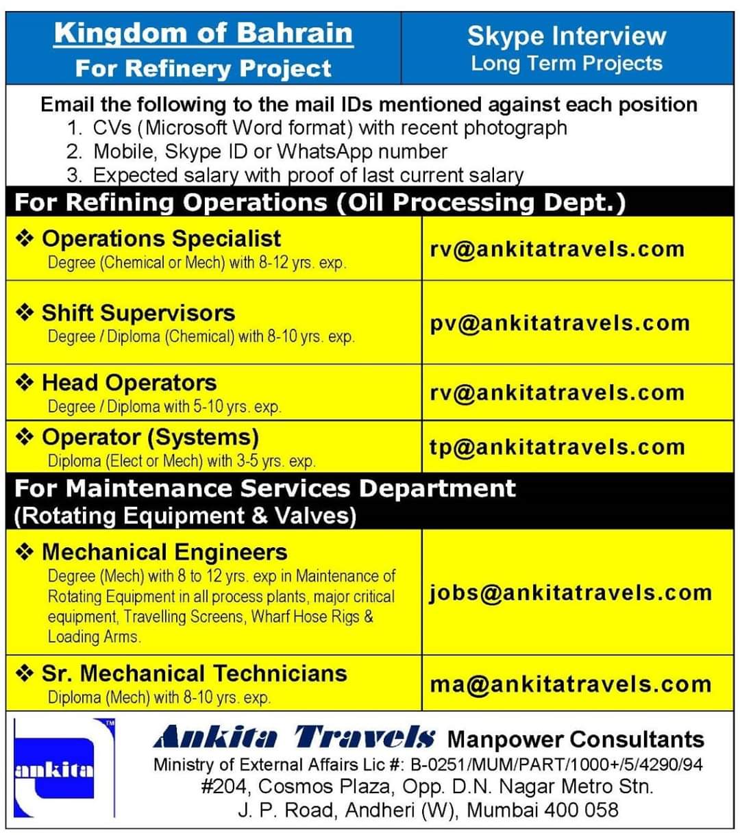 REQUIREMENT FOR REFINERY PROJECT
