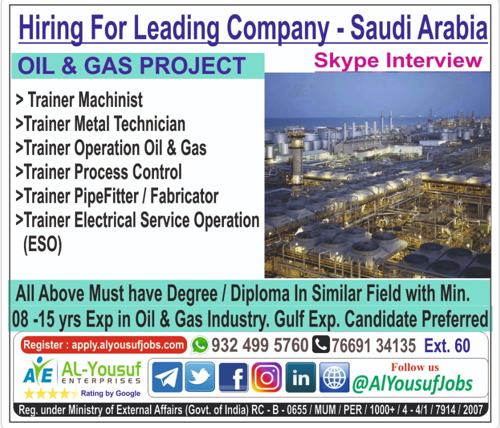 HIRING FOR LEADING OIL & GAS COMPANY