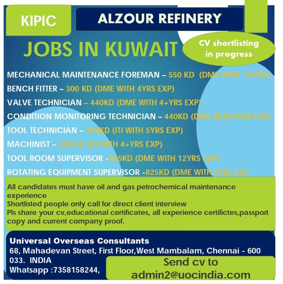 REQUIREMENT FOR ALZOUR REFINERY