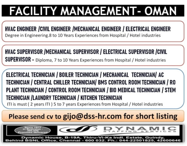 REQUIREMENT FOR FACILITY MANAGEMENT-OMAN